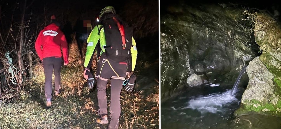 Sbagliano sentiero e finiscono nel torrente: i soccorsi si calano per 60 metri su una placca di ghiaccio
